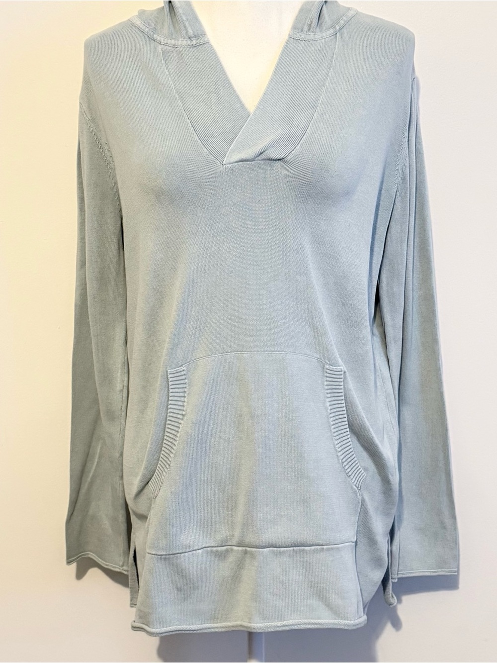 Barefoot Dreams Sunbleached Cotton Bonfire Hoodie Blue Size Small